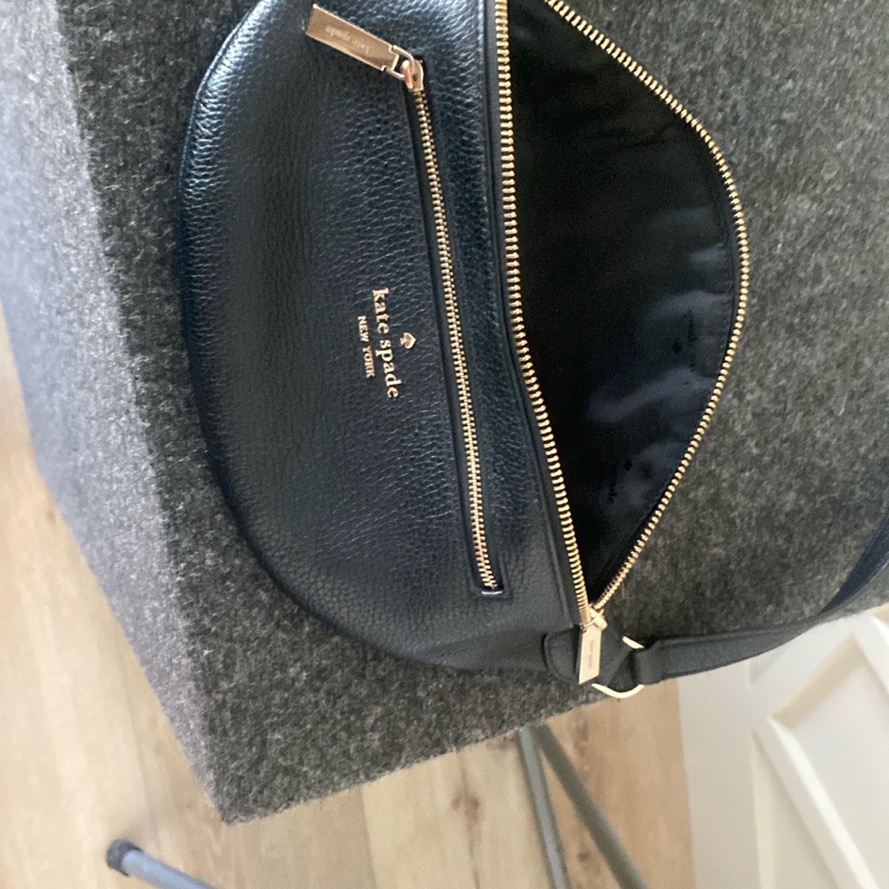 Kate Spade Black Leather belt bag
with Gold Accents